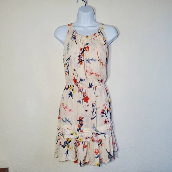 Miss Me Size L - Women's Ivory Floral Cutout Halter Dress - Picture 2 of 8